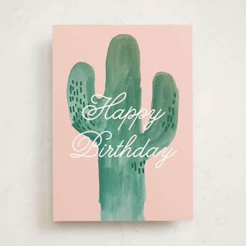 This is a pear birthday cards for her with standard by Baumbirdy called wild cactus printing on signature in greeting cards