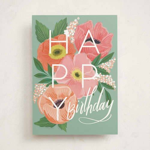 This is a garden birthday cards for her with standard by Rebecca Durflinger called birthday poppies printing on signature in greeting cards