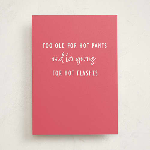 This is a carnation birthday cards for her with standard by Dawn Pope called too old and too young printing on signature in greeting cards