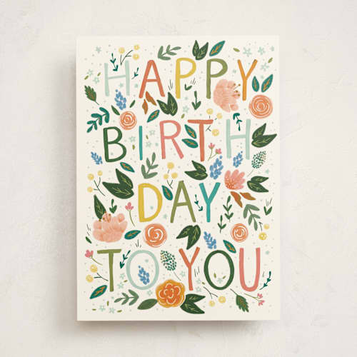 This is a garden birthday cards for her with standard by Corie Page called happy birthday garden printing on signature in greeting cards