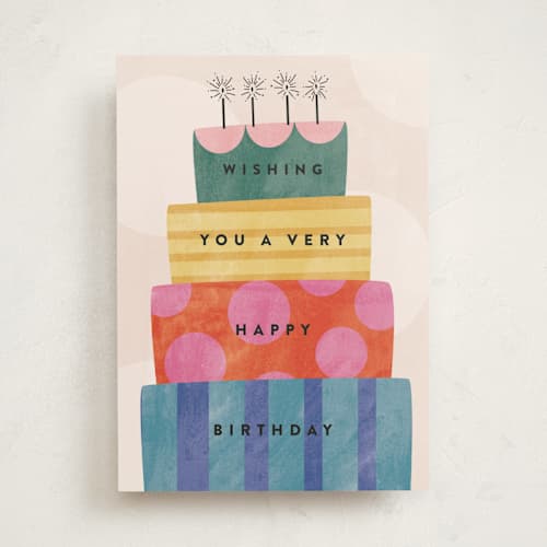 This is a cupcake birthday cards for her with standard by Pixel and Hank called happy birthday cake printing on signature in greeting cards