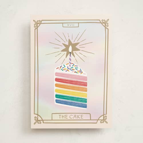This is a rainbow birthday cards for her with standard by Nadia Hassan called the star printing on signature in greeting cards