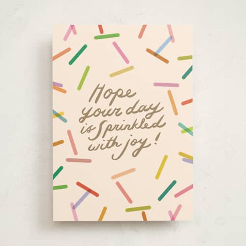 This is a vanilla birthday cards for her with standard by Sierra Lee called sprinkled with joy printing on signature in greeting cards