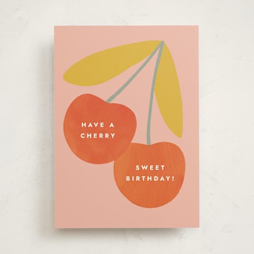 This is a cherry birthday cards for her with standard by Sierra Lee called cherries printing on signature in greeting cards