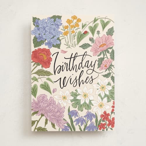 This is a garden birthday cards for her with standard by Grae called so blooming printing on signature in greeting cards