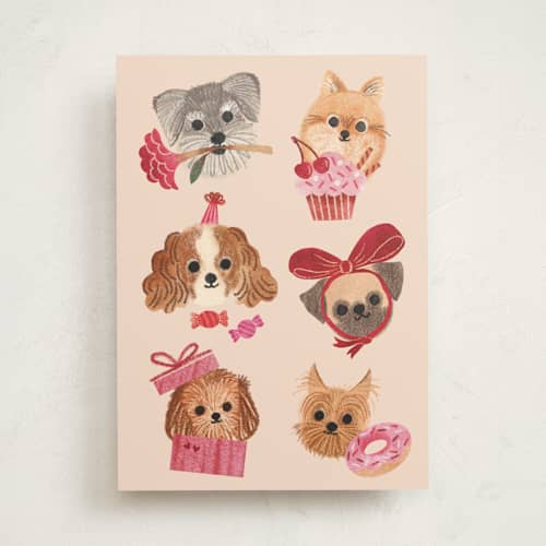 This is a candy birthday cards for her with standard by Vivian Yiwing called pawty pawty printing on signature in greeting cards