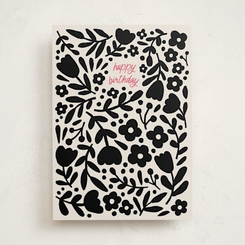 This is a ebony birthday cards for her with standard by Kelly Watkins called fun flowers printing on signature in greeting cards