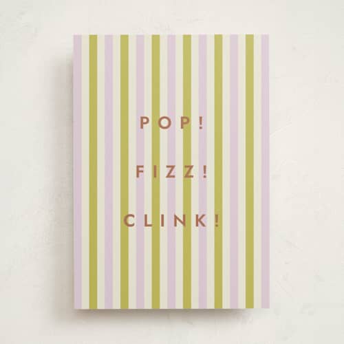 This is a lavender birthday cards for her with standard by Sierra Lee called pop fizz clink printing on signature in greeting cards