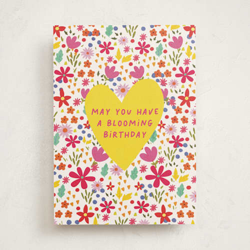 This is a petal birthday cards for her with standard by Dirkie Nell called blooming birthday printing on signature in greeting cards