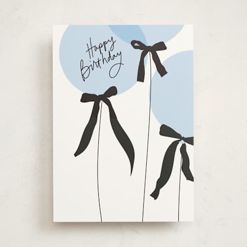 This is a sky birthday cards for her with standard by Baumbirdy called balloon bows printing on signature in greeting cards