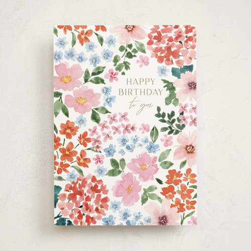 This is a saffron birthday cards for her with standard by Yaling Hou Suzuki called happy birthday to you printing on signature in greeting cards