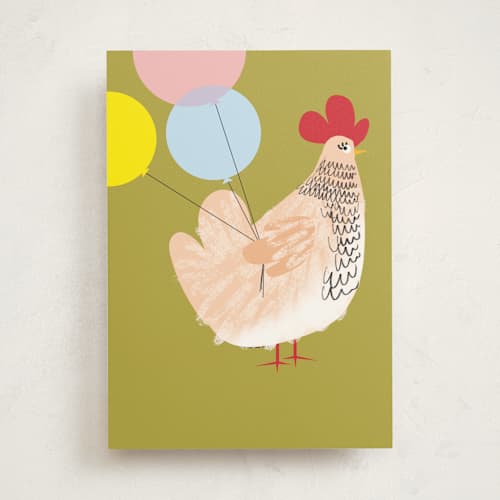 This is a antique birthday cards for her with standard by Baumbirdy called chick printing on signature in greeting cards