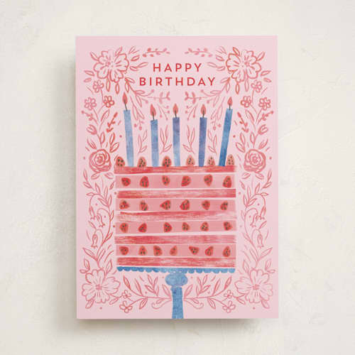 This is a petal stationery birthday cards for her with standard by Petra Kern called strawberry cake printing on signature in greeting cards