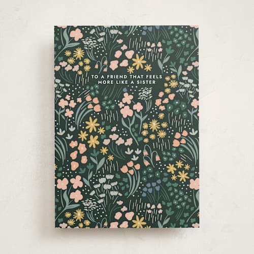 This is a juniper birthday cards for her with standard by Darby McGuire called more like a sister printing on signature in greeting cards