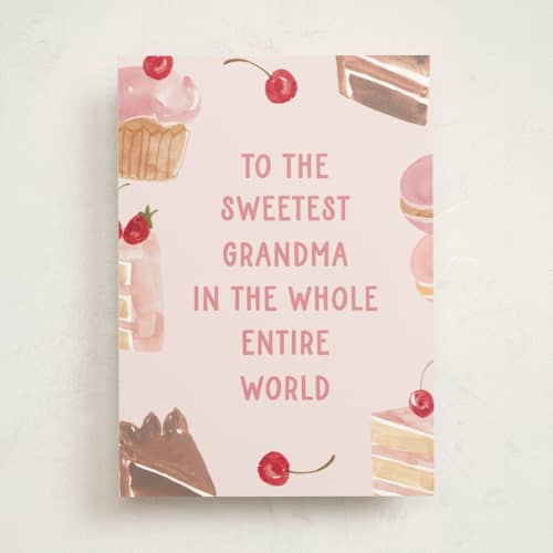 This is a cupcake birthday cards for her with standard by Teju Reval called sweetest printing on signature in greeting cards