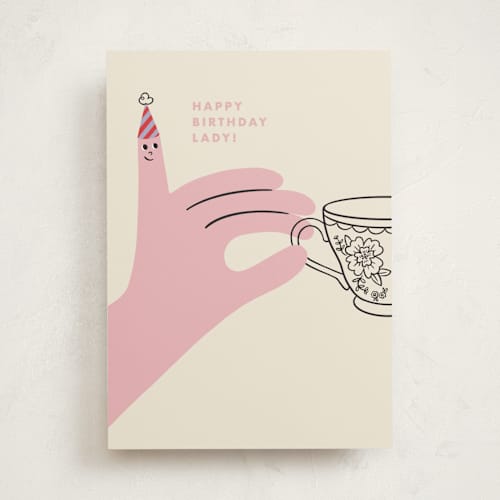 This is a cream birthday cards for her with standard by mo kelley called lady printing on signature in greeting cards