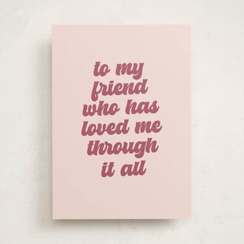 This is a blush birthday cards for her with standard by Sara Hicks Malone called loved through it all printing on signature in greeting cards