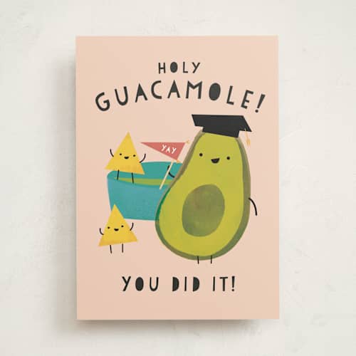 This is a ballet slipper graduation cards with standard by Lori Wemple called holy guacamole printing on signature in greeting cards