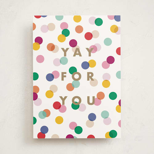 This is a polka dot graduation cards with standard by Ellen Schlegelmilch called yay for you printing on signature in greeting cards