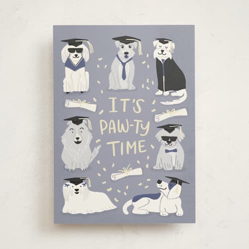 This is a metal graduation cards with standard by Dawn Pope called grad party printing on signature in greeting cards