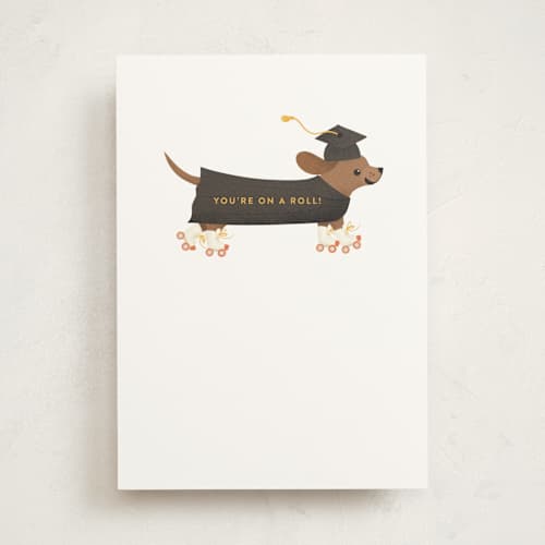 This is a bone graduation cards with standard by Itsy Belle Studio called on a roll printing on signature in greeting cards