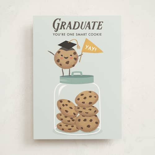 This is a cookies graduation cards with standard by Karidy Walker called one smart cookie printing on signature in greeting cards