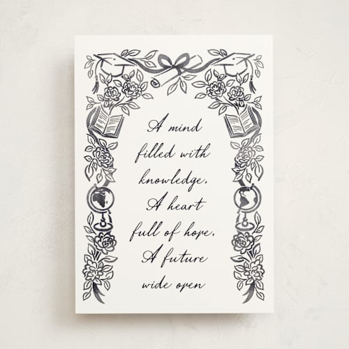 This is a cloud graduation cards with standard by Jamie Alexander called future in bloom printing on signature in greeting cards