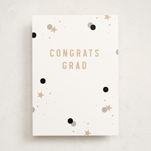 This is a cotton graduation cards with standard by Pixel and Hank called congrats grad confetti printing on signature in greeting cards