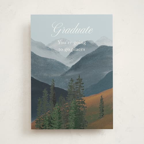 This is a nature graduation cards with standard by Kelly Williams called go places printing on signature in greeting cards