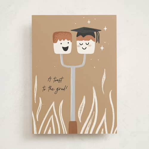 This is a almond graduation cards with standard by Dawn Pope called toasted printing on signature in greeting cards