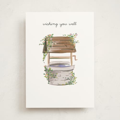 This is a powder get well soon cards with standard by Lori Wemple called wishing well printing on signature in greeting cards