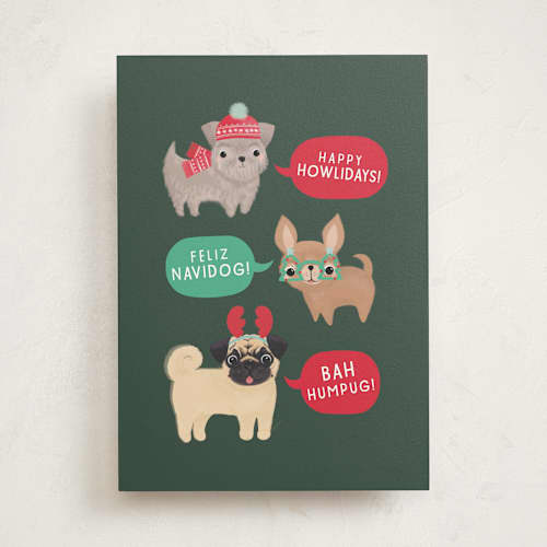 This is a jade greeting cards with standard by Itsy Belle Studio called dogs of christmas printing on signature in greeting cards