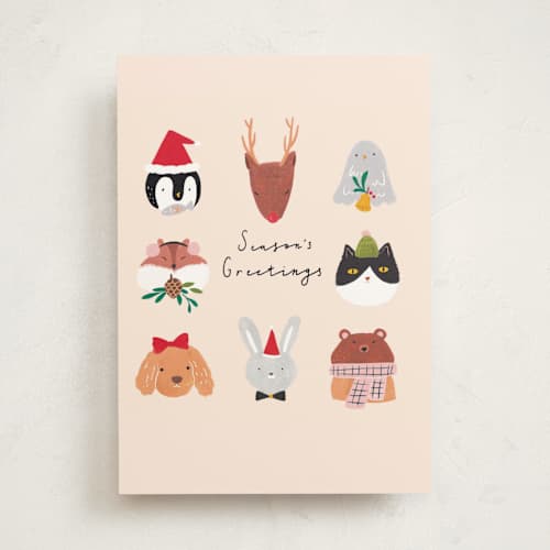 This is a cream greeting cards with standard by Cindy Chu called inside: wishing you a christmas that’s merry, bright and filled with fun. printing on signature in greeting cards