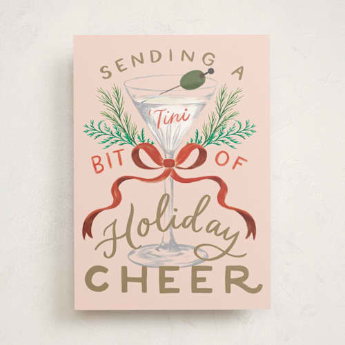 This is a rosewater greeting cards with standard by Alethea and Ruth called tini bit of cheer printing on signature in greeting cards