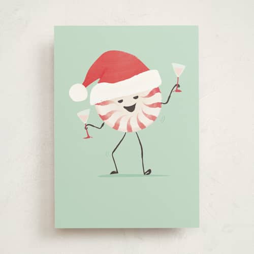 This is a mint greeting cards with standard by Kamala Nahas called merry mint printing on signature in greeting cards