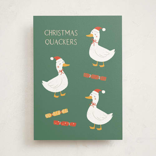 This is a grassland greeting cards with standard by Angela Thompson called christmas quackers printing on signature in greeting cards