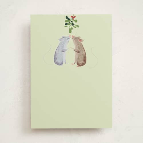 This is a lime greeting cards with standard by Baumbirdy called cute mice printing on signature in greeting cards