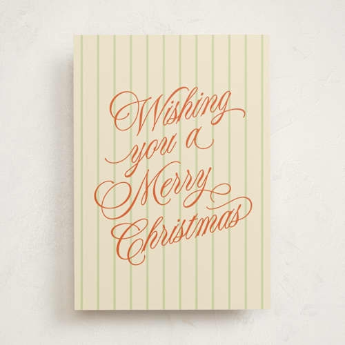 This is a champagne greeting cards with standard by Ellen Schlegelmilch called script and stripes printing on signature in greeting cards