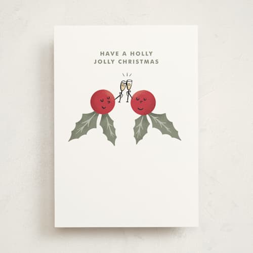 This is a holly greeting cards with standard by mo kelley called holly jolly cheer printing on signature in greeting cards