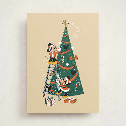 This is a almond greeting cards with standard by Becky Nimoy called disney's mickey and minnie decorate the printing on signature in greeting cards