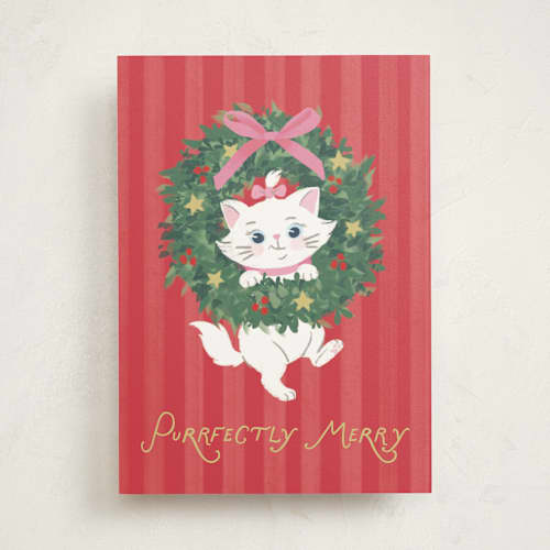 This is a raspberry greeting cards with standard by Leia Matt called disney marie’s holiday mischief printing on signature in greeting cards