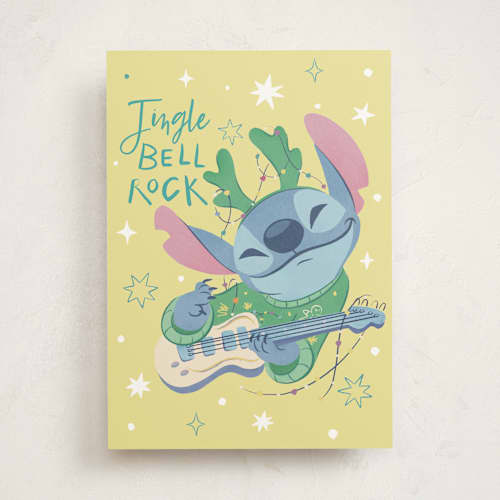 This is a lemon greeting cards with standard by Sabrin Deirani called disney stitch's jingle bell rock printing on signature in greeting cards