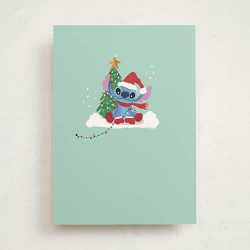 This is a seafoam greeting cards with standard by CDesignbychen called disney's merry stitchmas printing on signature in greeting cards