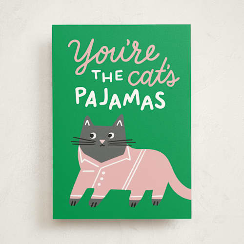 This is a emerald friendship cards with standard by Genna Blackburn called cat's pajamas printing on signature in greeting cards