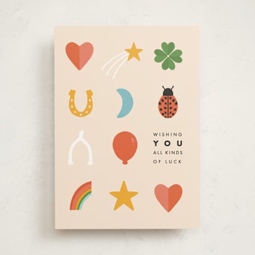 This is a vanilla friendship cards with standard by Lauren Jinhee called lucky charm printing on signature in greeting cards