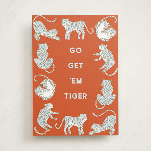 This is a tiger friendship cards with standard by Lissabeth Anglin called go get 'em tiger printing on signature in greeting cards