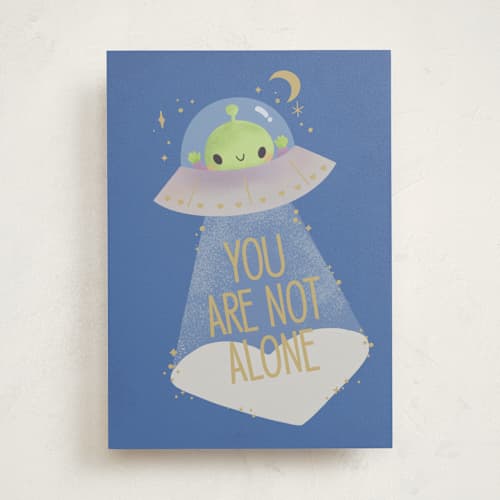 This is a midnight friendship cards with standard by Itsy Belle Studio called you are not alone printing on signature in greeting cards