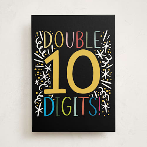 This is a midnight birthday cards for kids with standard by Alethea and Ruth called double digits printing on signature in greeting cards