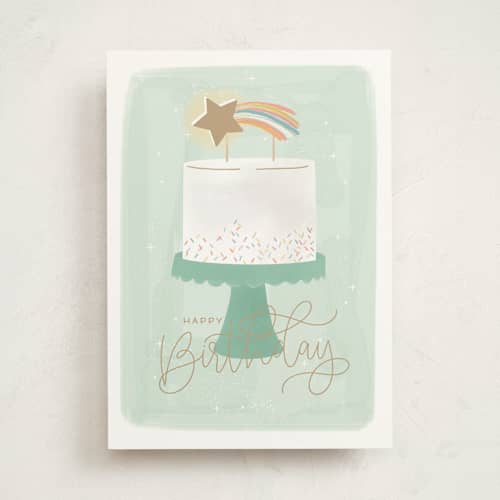 This is a willow mist birthday cards for kids with standard by Ashley Rosenbaum called birthday wishes printing on signature in greeting cards