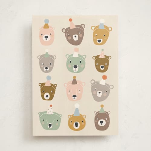This is a buttercream birthday cards for kids with standard by Nadia Hassan called beary happy printing on signature in greeting cards